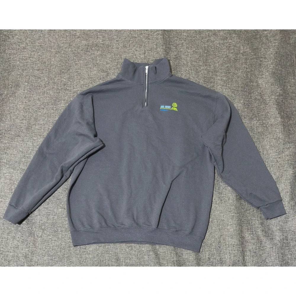 Jerzees Mens XL Quarter Zip Sweatshirt Real Estate Counsel Gray
